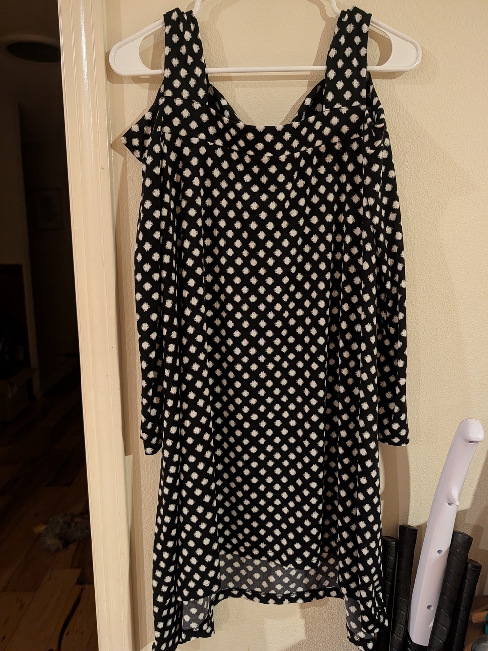 Women's Black and White Cold-Shoulder Dress, Chico's, Size 1
